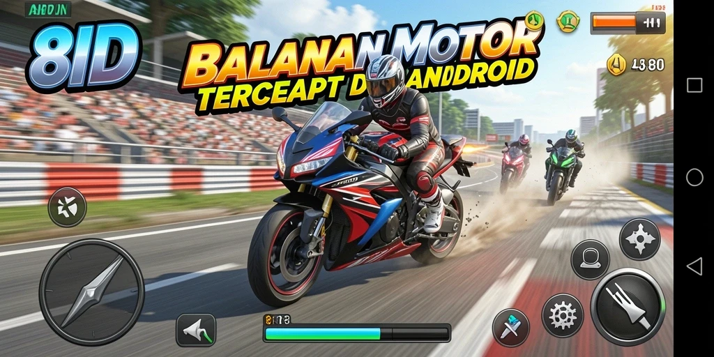 Tampilan seru dari gameplay balapan motor di 8ID.