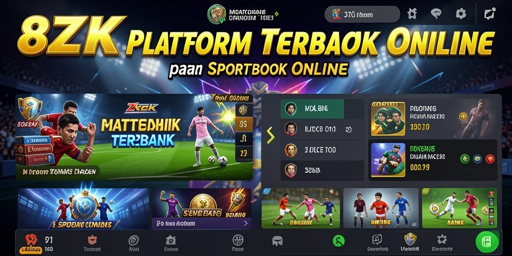 Tampilan antarmuka pengguna 8ZK saat memasang taruhan olahraga.