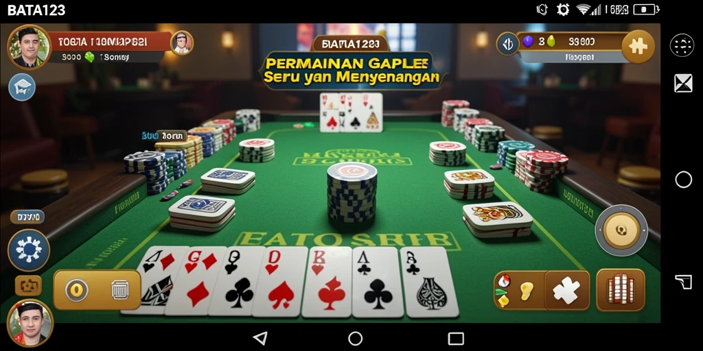 Screenshot utama BATA123 menampilkan gameplay Gaple yang seru.