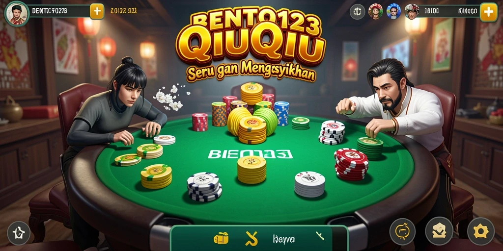 Screenshot permainan QiuQiu yang menampilkan ketegangan dan strategi.