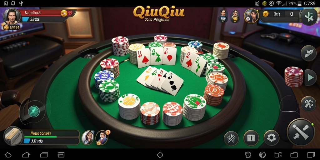 Tampilan gameplay QiuQiu yang mendebarkan dan seru.