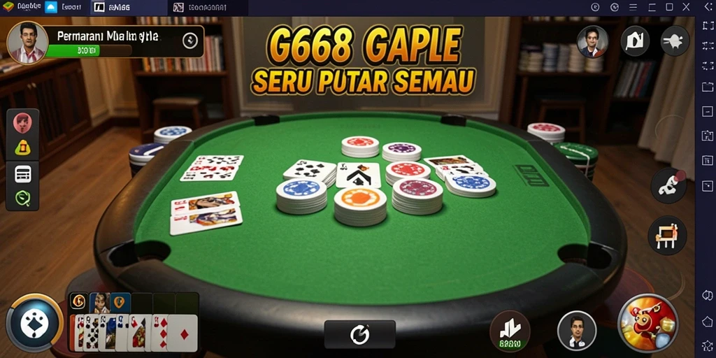 Screenshot G668 menampilkan duel seru dalam permainan Gaple.