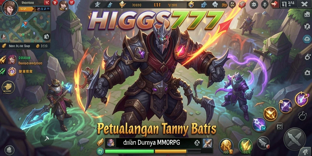Tangkapan layar HIGGS777 menampilkan aksi seru dalam gameplay MMORPG.