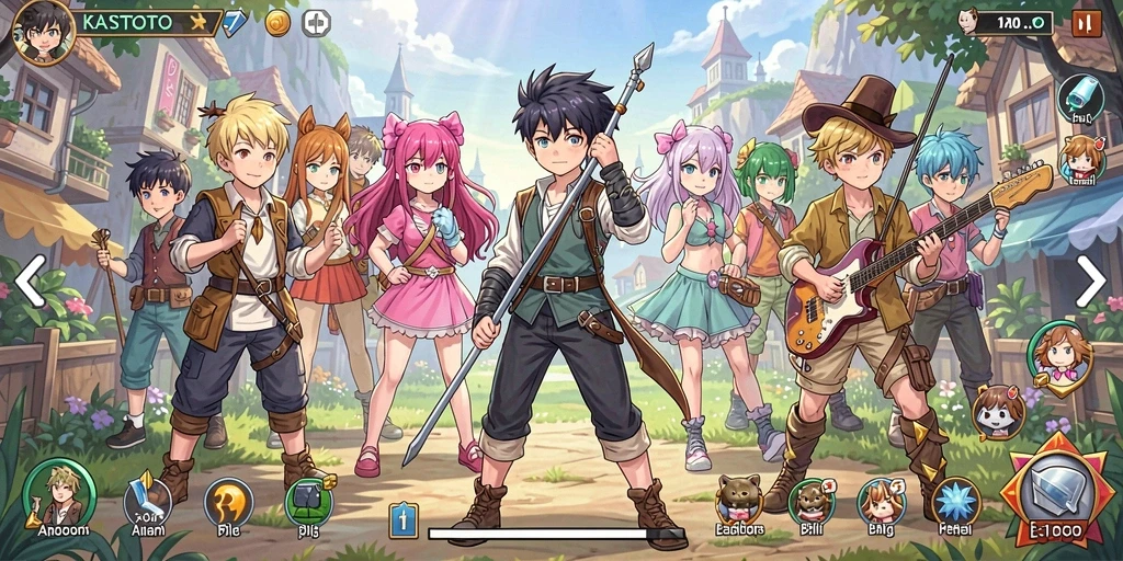 Screenshot KASTOTO menunjukkan karakter Anime beraksi dalam pertempuran yang seru.