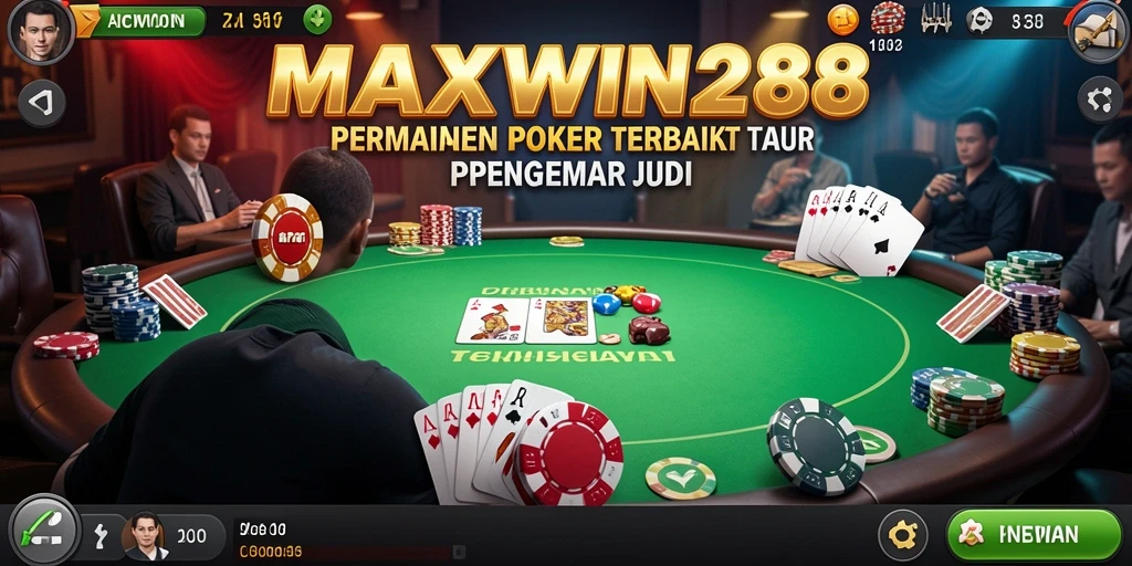 Tampilan screenshot gameplay poker yang menegangkan.