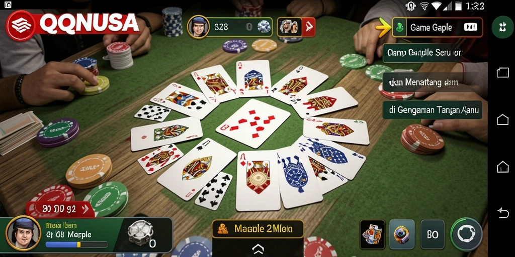Tampilan gameplay QQNUSA yang seru dan interaktif.