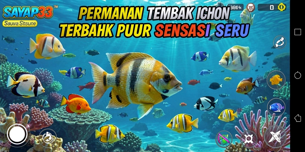 Tampilan gameplay seru dengan ikan yang beragam untuk ditembak.