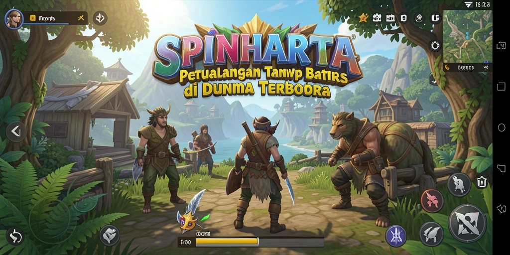 Tangkapan layar gameplay SPINHARTA yang menampilkan eksplorasi dunia terbuka.