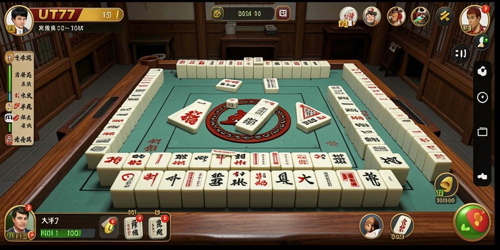 Tampilan gameplay UT77 yang menarik dengan elemen Mahjong.